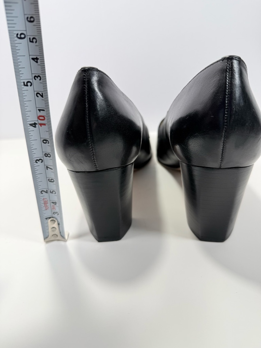 ANTONIO MELANI Black Leather Classic Pump Heels - Picture 8 of 9